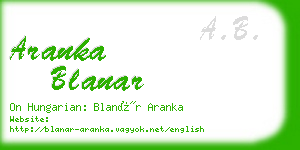 aranka blanar business card